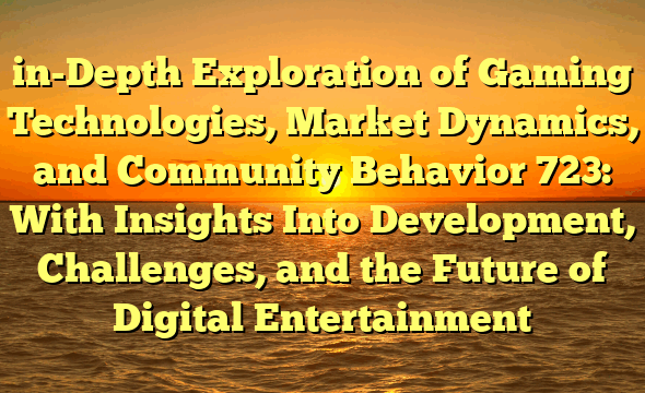 in-Depth Exploration of Gaming Technologies, Market Dynamics, and Community Behavior 723: With Insights Into Development, Challenges, and the Future of Digital Entertainment