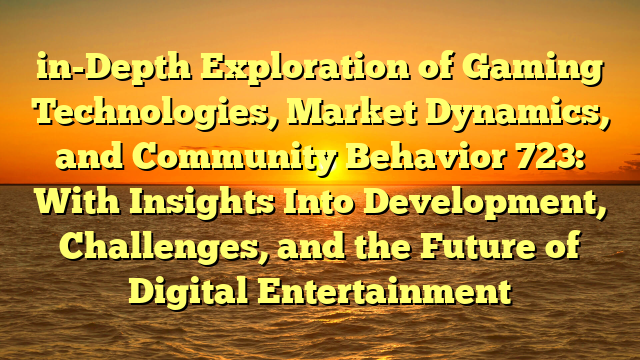 in-Depth Exploration of Gaming Technologies, Market Dynamics, and Community Behavior 723: With Insights Into Development, Challenges, and the Future of Digital Entertainment